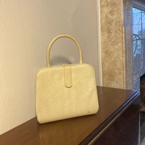 Vintage Theodor California elegent bone leather box purse/travel handbag1950’s